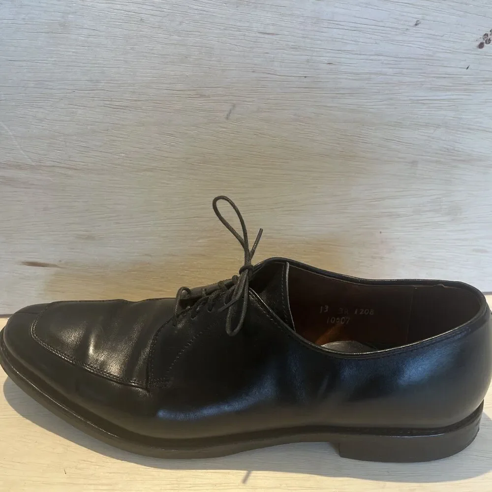 Allen Edmonds Mens Size 13 Black Leather Dress Shoe Delray Oxford Lace Loafer